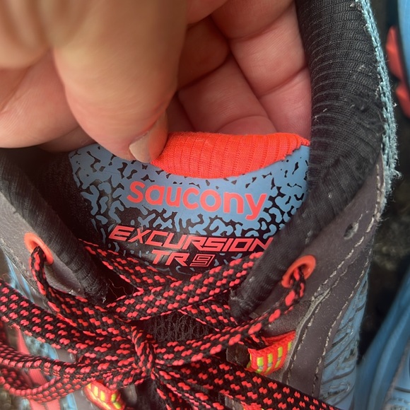 Saucony Excursion TR 9 blue & orange sneakers Sz 9 - Picture 6 of 8